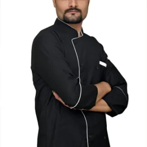Black Cotton Chef Coat